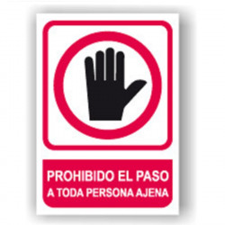 Cartel pvc prohibido el paso a persona ajena 21X29